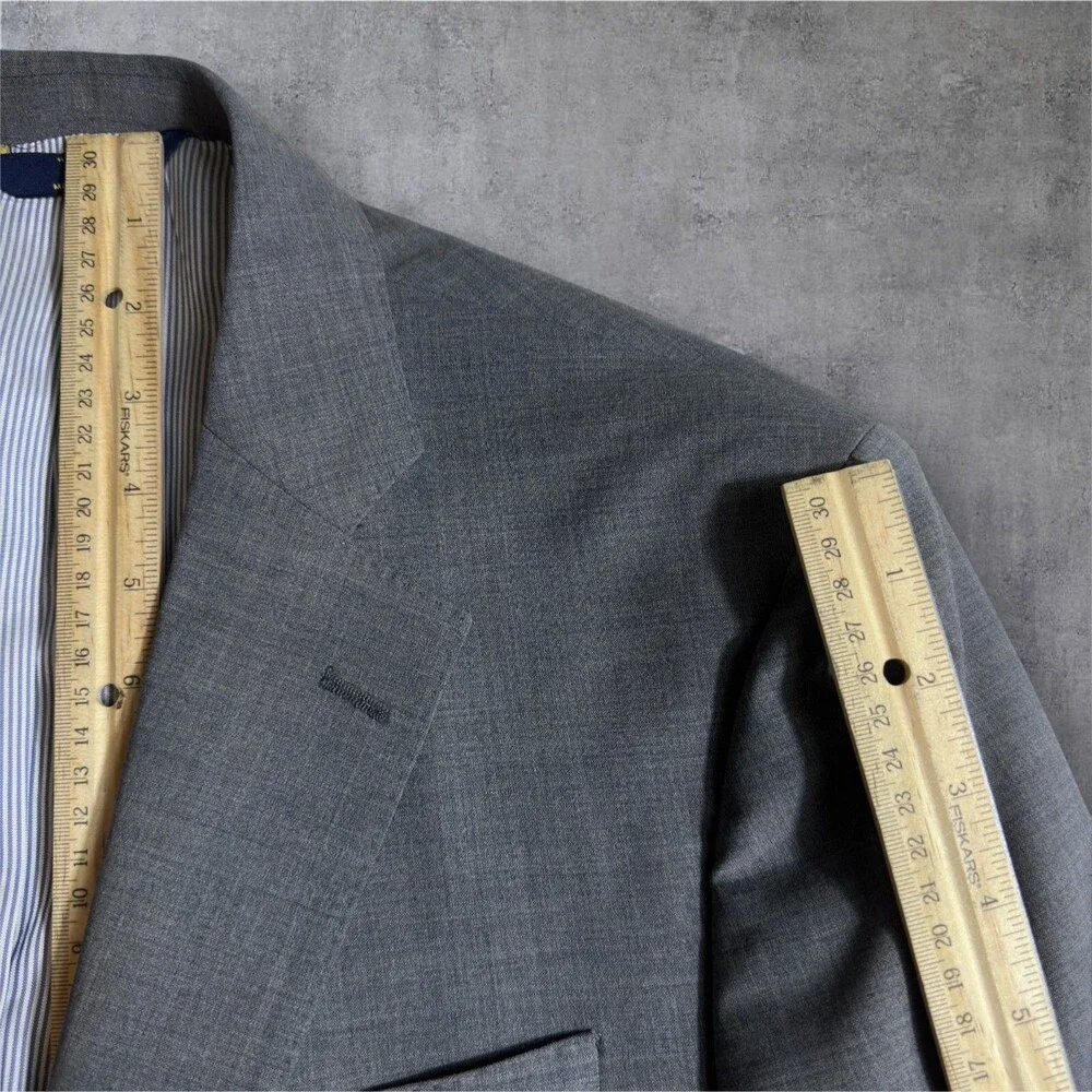 BROOKS BROTHERS Mens Blazer 40R Sport Coat Gray Wool Suit Jacket Fitzgerald fit